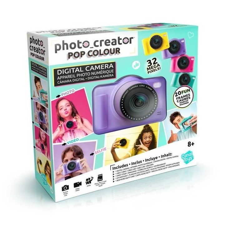 Canal Toys - Photo Creator -Appareil Photo Numérique Pop Couleur Violet- Avec carte SD 8Go incluse - CLK 041 Canal Toys - Photo Creator -Appareil Photo Numérique Pop Couleur Violet- Avec carte SD 8Go incluse - CLK 041