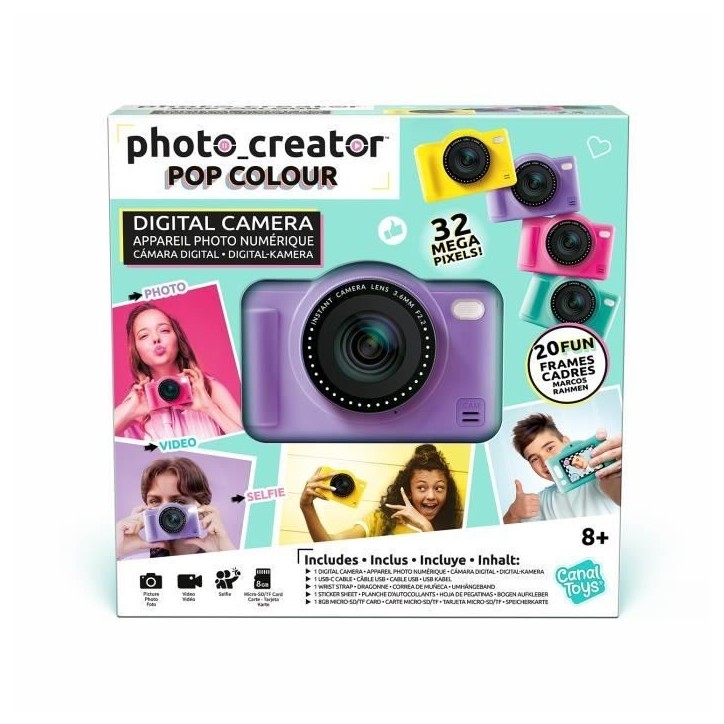 Canal Toys - Photo Creator -Appareil Photo Numérique Pop Couleur Violet- Avec carte SD 8Go incluse - CLK 041 Canal Toys - Photo Creator -Appareil Photo Numérique Pop Couleur Violet- Avec carte SD 8Go incluse - CLK 041