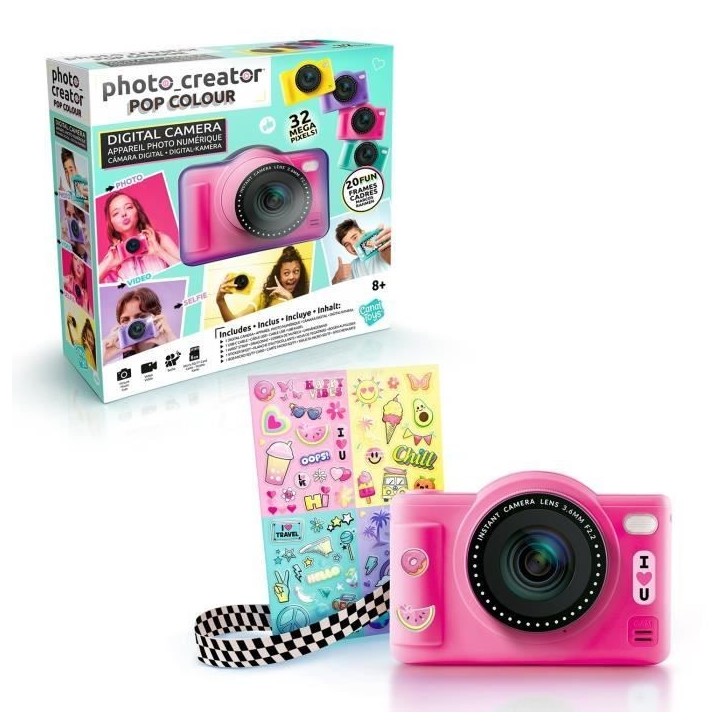 Canal Toys - Photo Creator -Appareil Photo Numérique Pop Couleur Rose- Avec carte SD 8Go incluse - CLK 042 Canal Toys - Photo Creator -Appareil Photo Numérique Pop Couleur Rose- Avec carte SD 8Go incluse - CLK 042