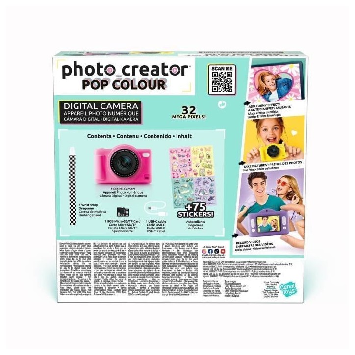 Canal Toys - Photo Creator -Appareil Photo Numérique Pop Couleur Rose- Avec carte SD 8Go incluse - CLK 042 Canal Toys - Photo Creator -Appareil Photo Numérique Pop Couleur Rose- Avec carte SD 8Go incluse - CLK 042