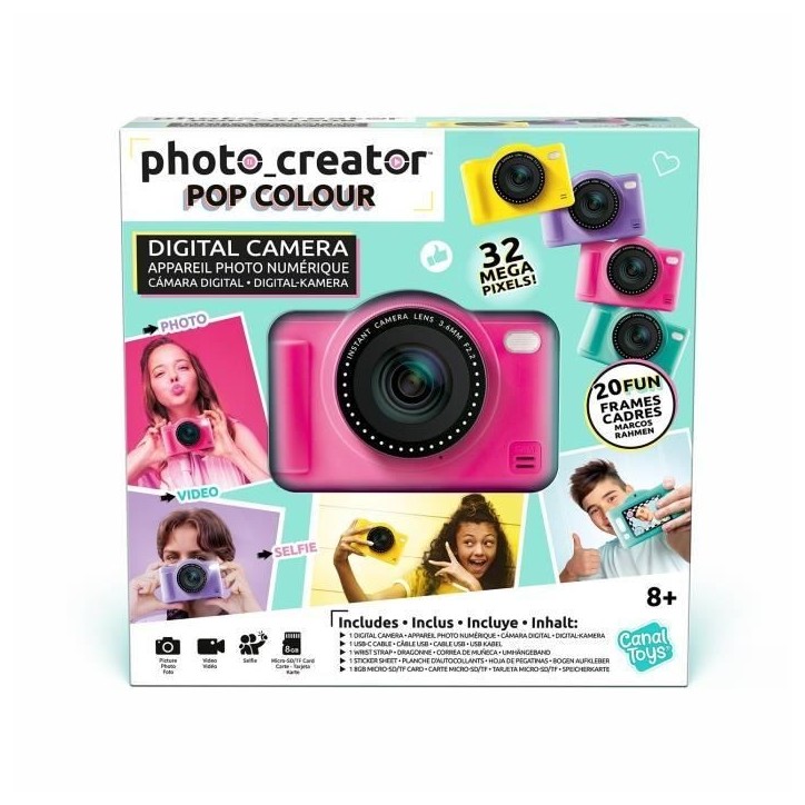 Canal Toys - Photo Creator -Appareil Photo Numérique Pop Couleur Rose- Avec carte SD 8Go incluse - CLK 042 Canal Toys - Photo Creator -Appareil Photo Numérique Pop Couleur Rose- Avec carte SD 8Go incluse - CLK 042