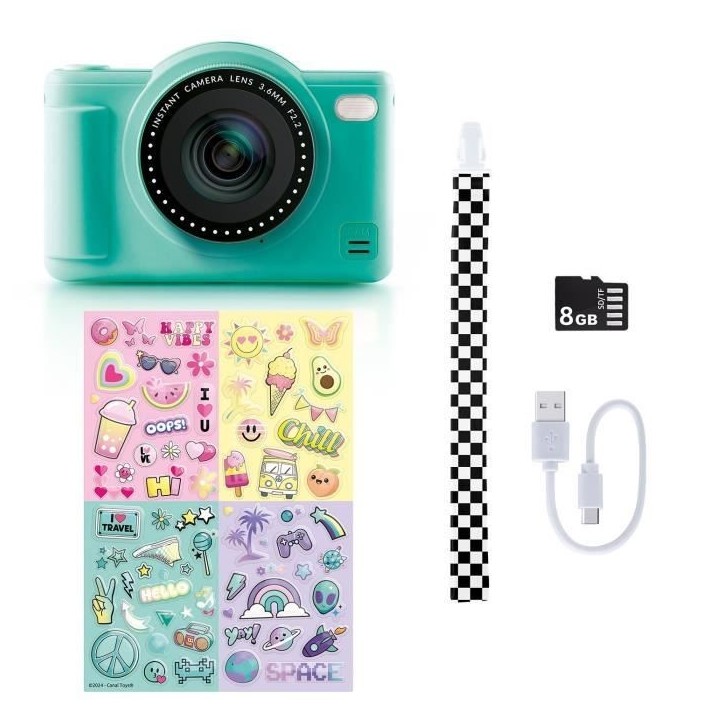 Canal Toys - Photo Creator -Appareil Photo Numérique Pop Couleur Vert- Avec carte SD 8Go incluse - CLK 043 Canal Toys - Photo Creator -Appareil Photo Numérique Pop Couleur Vert- Avec carte SD 8Go incluse - CLK 043