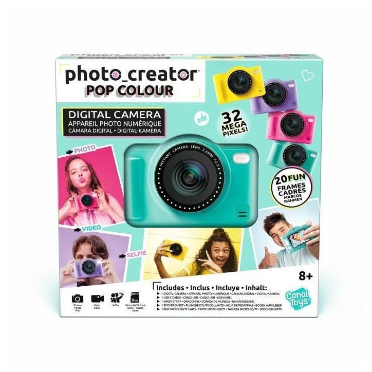 Canal Toys - Photo Creator -Appareil Photo Numérique Pop Couleur Vert- Avec carte SD 8Go incluse - CLK 043 Canal Toys - Photo Creator -Appareil Photo Numérique Pop Couleur Vert- Avec carte SD 8Go incluse - CLK 043