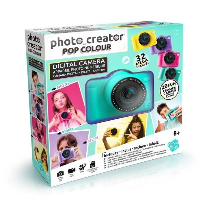 Canal Toys - Photo Creator -Appareil Photo Numérique Pop Couleur Vert- Avec carte SD 8Go incluse - CLK 043 Canal Toys - Photo Creator -Appareil Photo Numérique Pop Couleur Vert- Avec carte SD 8Go incluse - CLK 043