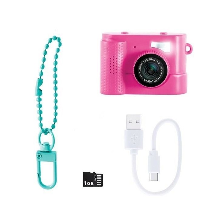 Canal Toys – Photo Creator – Appareil Photo et Vidéo Numérique Mini Cam' – Compact - avec Porte-clé et Carte SD 1Go Inc