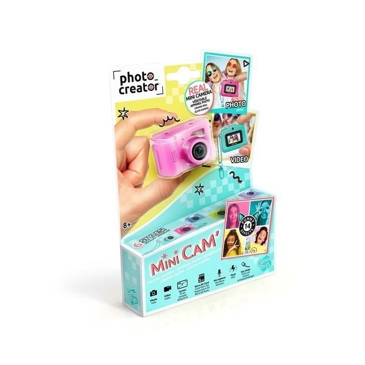 Canal Toys – Photo Creator – Appareil Photo et Vidéo Numérique Mini Cam' – Compact - avec Porte-clé et Carte SD 1Go Inc