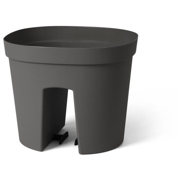 Pot balustrade - GARDEN ID Smile - Anth. 30 cm - S'adapte a toutes les balustrades - Réserve d'eau - recyclé et 100% recyclabl