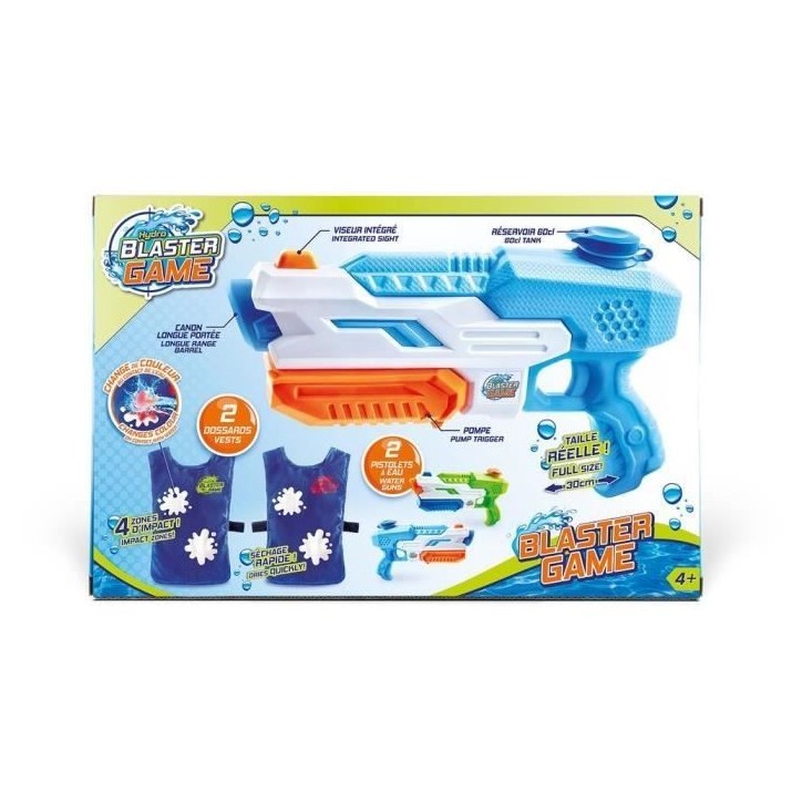 Jeu de Bataille d'Eau CANAL TOYS - Hydro Blaster Game - 2 pistolets + 2 dossards color change