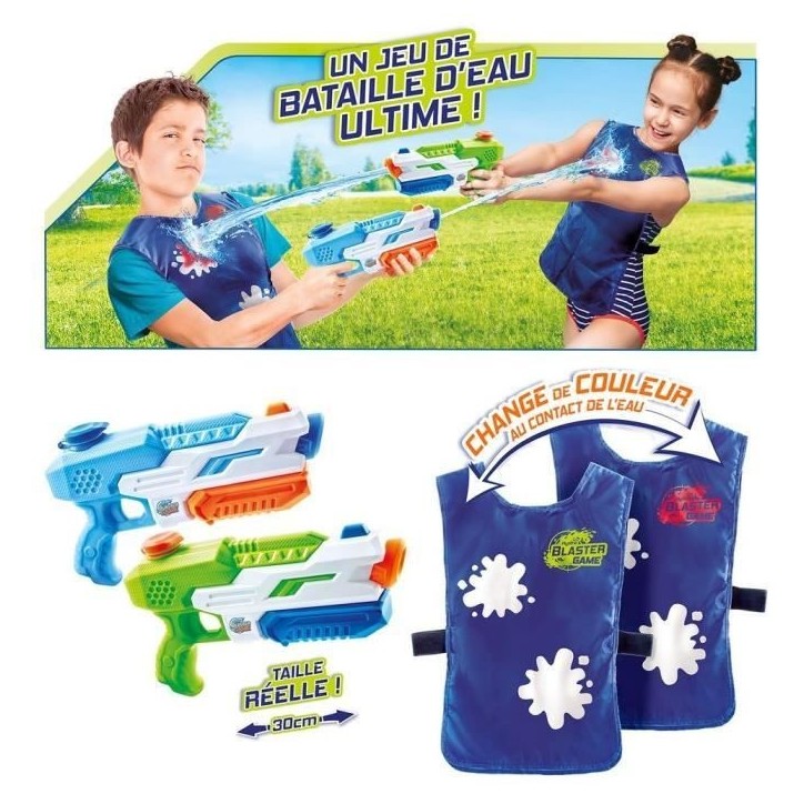 Jeu de Bataille d'Eau CANAL TOYS - Hydro Blaster Game - 2 pistolets + 2 dossards color change