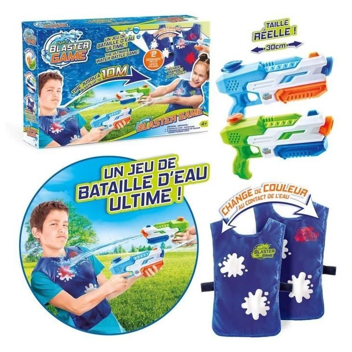 Jeu de Bataille d'Eau CANAL TOYS - Hydro Blaster Game - 2 pistolets + 2 dossards color change