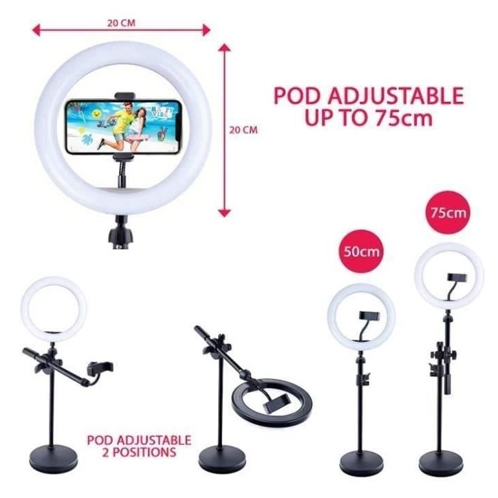Canal Toys - Studio Vidéo 2-en-1 avec anneau lumineux LED multicolore, support double fonction- Studio Creator - INF027 Canal Toys - Studio Vidéo 2-en-1 avec anneau lumineux LED multicolore, support double fonction- Studio Creator - INF027