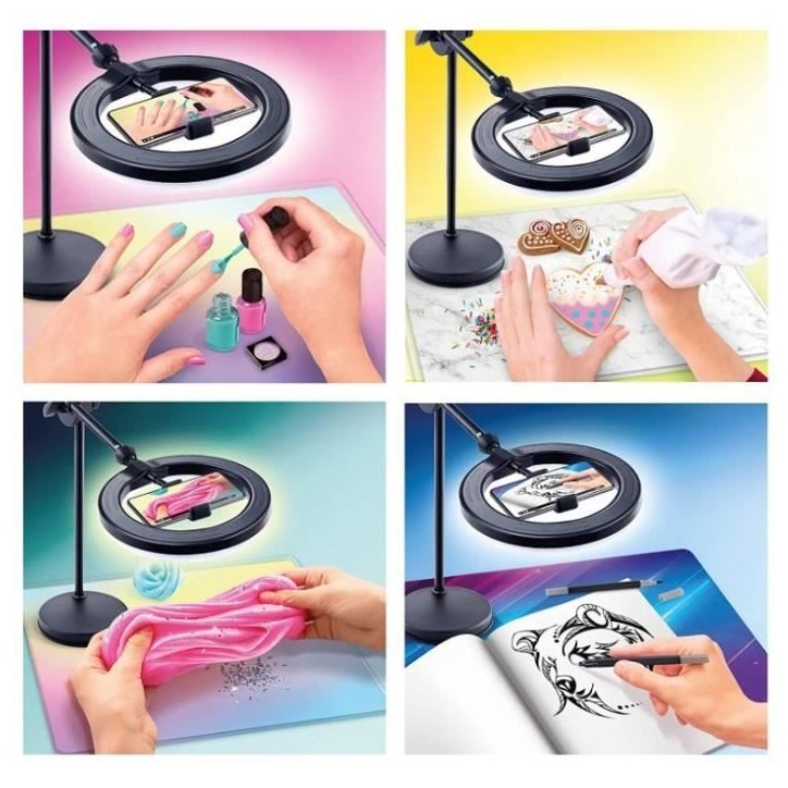 Canal Toys - Studio Vidéo 2-en-1 avec anneau lumineux LED multicolore, support double fonction- Studio Creator - INF027 Canal Toys - Studio Vidéo 2-en-1 avec anneau lumineux LED multicolore, support double fonction- Studio Creator - INF027
