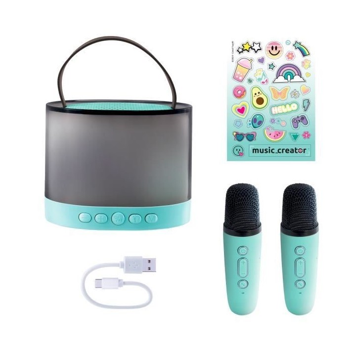 Canal Toys - Music Creator - Mini Station Karaoké - Enceinte lumineuse avec 2 microphones sans fil - INF 044