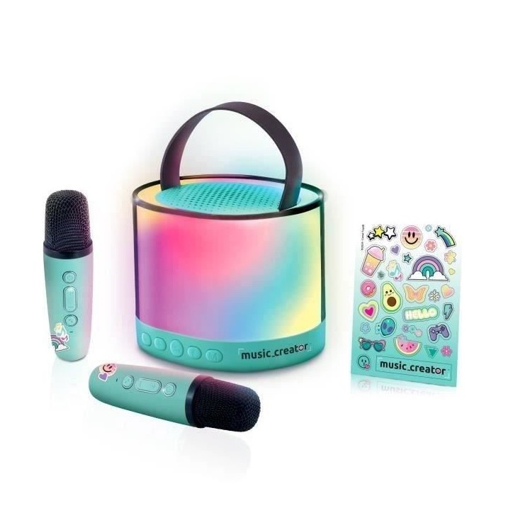 Canal Toys - Music Creator - Mini Station Karaoké - Enceinte lumineuse avec 2 microphones sans fil - INF 044