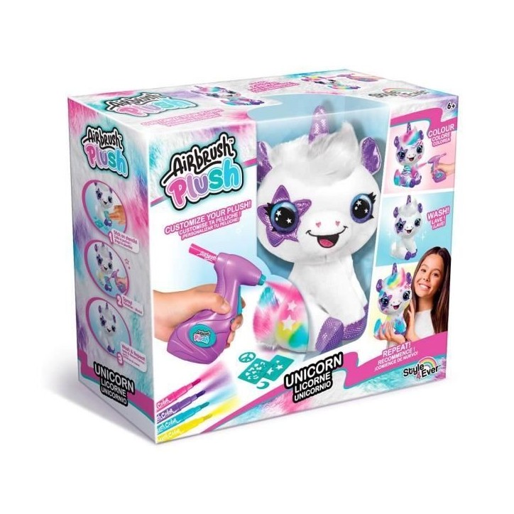 Canal Toys Peluche a personnaliser Licorne - Airbrush électrique avec pochoirs et feutres Canal Toys Peluche a personnaliser Licorne - Airbrush électrique avec pochoirs et feutres