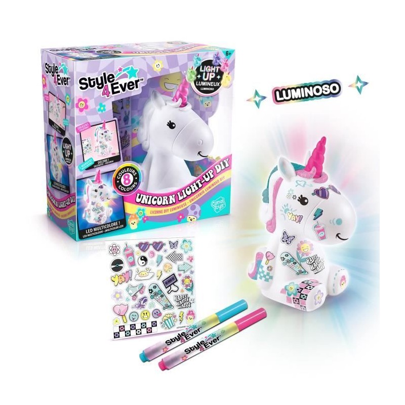 Canal Toys Style 4 Ever - Licorne Y2K DIY Lumineuse a décorer - Editi Canal Toys Style 4 Ever - Licorne Y2K DIY Lumineuse a décorer - Editi