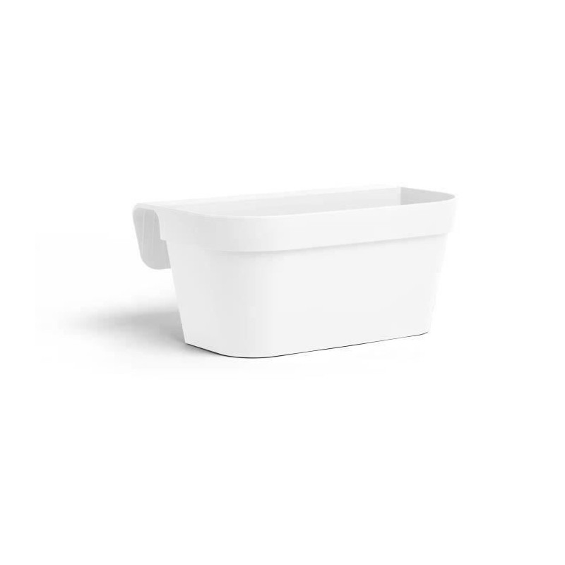 Jardiniere+crochet - GARDEN ID Star - Blanc 50 x 21 cm - Fixation faci