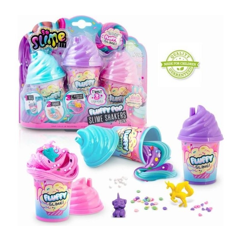 SO DIY So Slime Fluffy - Lot de 3 Slime Shakers Fluffy parfumés - Dé SO DIY So Slime Fluffy - Lot de 3 Slime Shakers Fluffy parfumés - Dé