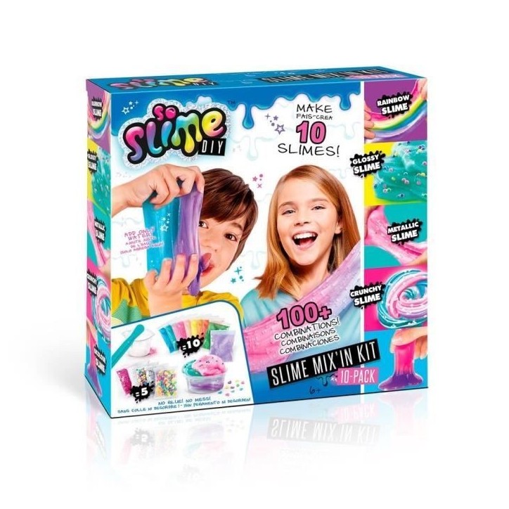 CANAL TOYS - Slime - Mix'in Kit - Pack 10 Slimes pour Enfant de 6 ans et plus - Multicolore CANAL TOYS - Slime - Mix'in Kit - Pack 10 Slimes pour Enfant de 6 ans et plus - Multicolore