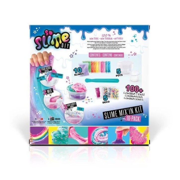 CANAL TOYS - Slime - Mix'in Kit - Pack 10 Slimes pour Enfant de 6 ans et plus - Multicolore CANAL TOYS - Slime - Mix'in Kit - Pack 10 Slimes pour Enfant de 6 ans et plus - Multicolore