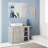 Meuble simple vasque - 2 Portes + 3 niches - L 92 x P47 x H 90cm - eff