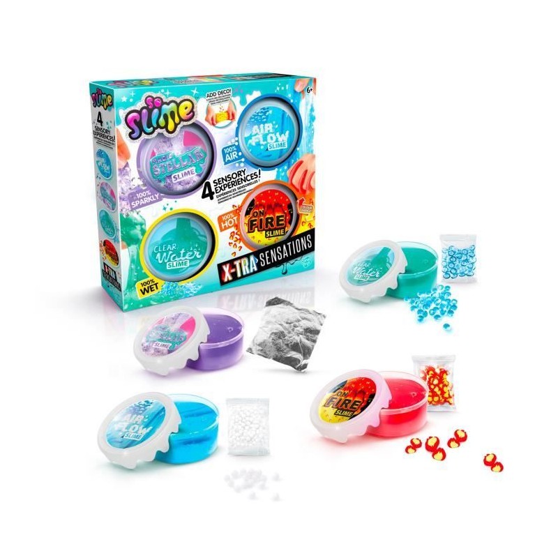 Canal Toys - SO SLIME DIY - Xtra Sensation Multipack- Avec 4 slimes a Canal Toys - SO SLIME DIY - Xtra Sensation Multipack- Avec 4 slimes a