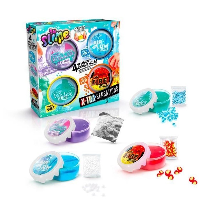 Canal Toys - SO SLIME DIY - Xtra Sensation Multipack- Avec 4 slimes a sensations et décorations - SSC 308 Canal Toys - SO SLIME DIY - Xtra Sensation Multipack- Avec 4 slimes a sensations et décorations - SSC 308