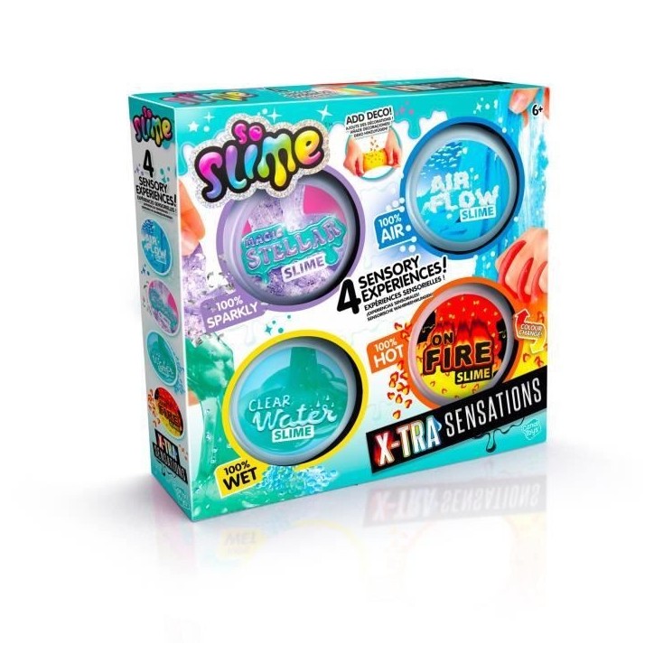 Canal Toys - SO SLIME DIY - Xtra Sensation Multipack- Avec 4 slimes a sensations et décorations - SSC 308 Canal Toys - SO SLIME DIY - Xtra Sensation Multipack- Avec 4 slimes a sensations et décorations - SSC 308