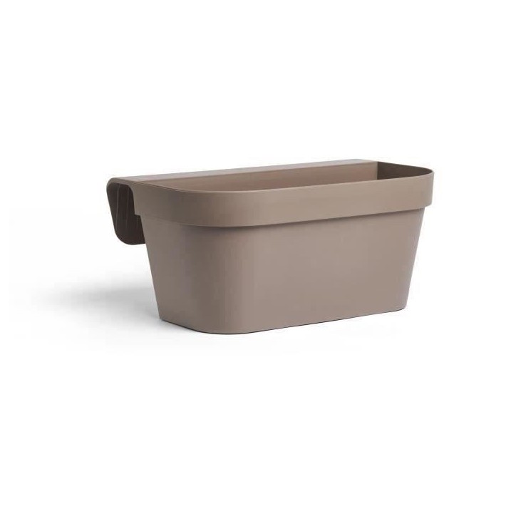 Jardiniere+crochet - GARDEN ID Star - Taupe 50 x 21 cm - Fixation facile - Réserve d'eau - recyclé et 100% recyclable