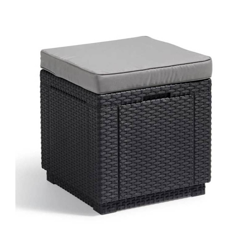 Table-pouf de jardin Keter - ALLIBERT by KETER - Cube avec coussin - G Table-pouf de jardin Keter - ALLIBERT by KETER - Cube avec coussin - G