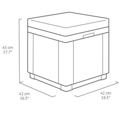 Table-pouf de jardin Keter - ALLIBERT by KETER - Cube avec coussin - G