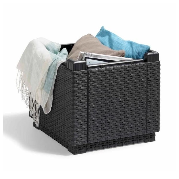 Keter Pouf de rangement Cube Graphite 213816 422801 Keter Pouf de rangement Cube Graphite 213816 422801