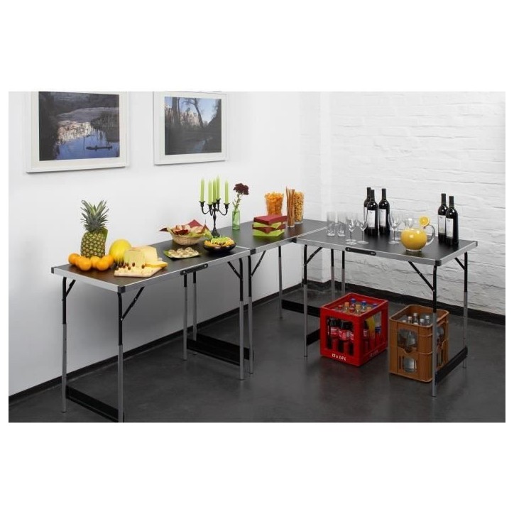 Lot de 3 tables a tapisser - MEISTER - Tables multifonctions - En aluminium - Hauteur réglable