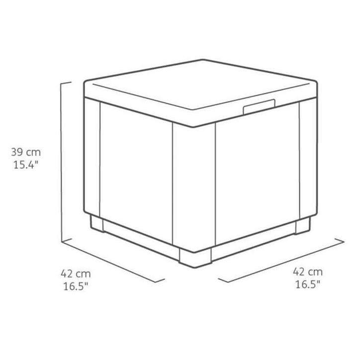 Keter Pouf de rangement Cube Graphite 213816 422801 Keter Pouf de rangement Cube Graphite 213816 422801