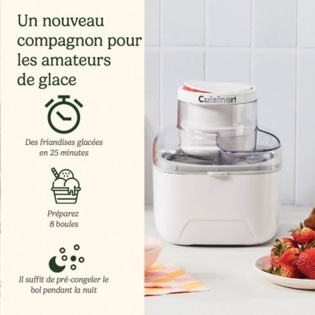 Sorbetiere CUISINART - ICEM10E - 12 W - 475 ml - Blanc
