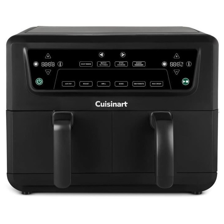 Friteuse sans huile CUISINART - Airfryer AFD10OBLE - Capacité 10,4L - Double cuves - Noir - 2400W Friteuse sans huile CUISINART - Airfryer AFD10OBLE - Capacité 10,4L - Double cuves - Noir - 2400W