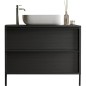 Meuble simple vasque L 92cm - 2 Tiroirs - Coloris Chene noir - STEEL Meuble simple vasque L 92cm - 2 Tiroirs - Coloris Chene noir - STEEL
