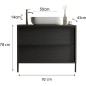 Meuble simple vasque L 92cm - 2 Tiroirs - Coloris Chene noir - STEEL Meuble simple vasque L 92cm - 2 Tiroirs - Coloris Chene noir - STEEL