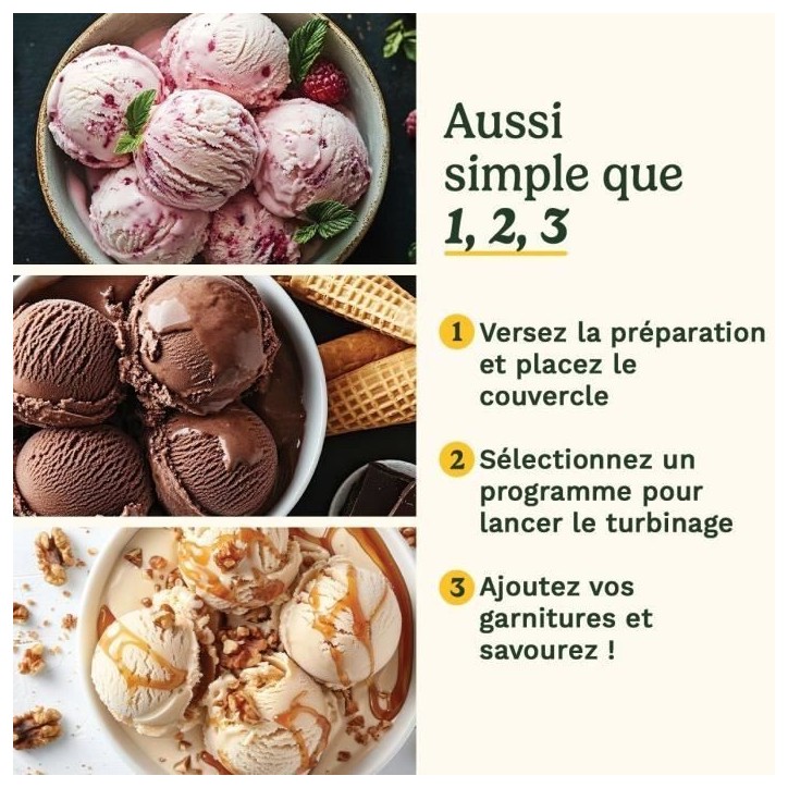 Sorbetiere CUISINART - ICE90E - Capacité 950ml - Préparation rapide en 40min - 100W Sorbetiere CUISINART - ICE90E - Capacité 950ml - Préparation rapide en 40min - 100W