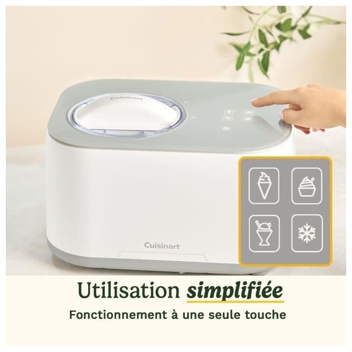 Sorbetiere CUISINART - ICE90E - Capacité 950ml - Préparation rapide en 40min - 100W Sorbetiere CUISINART - ICE90E - Capacité 950ml - Préparation rapide en 40min - 100W