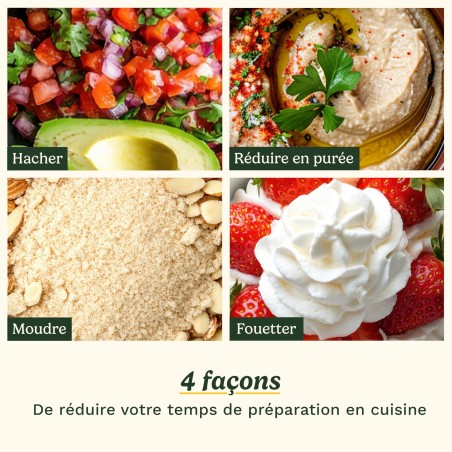 Hachoir électrique - CUISINART - CCH32E Pixie Chopper - 250 W - 0,7 L - Gris