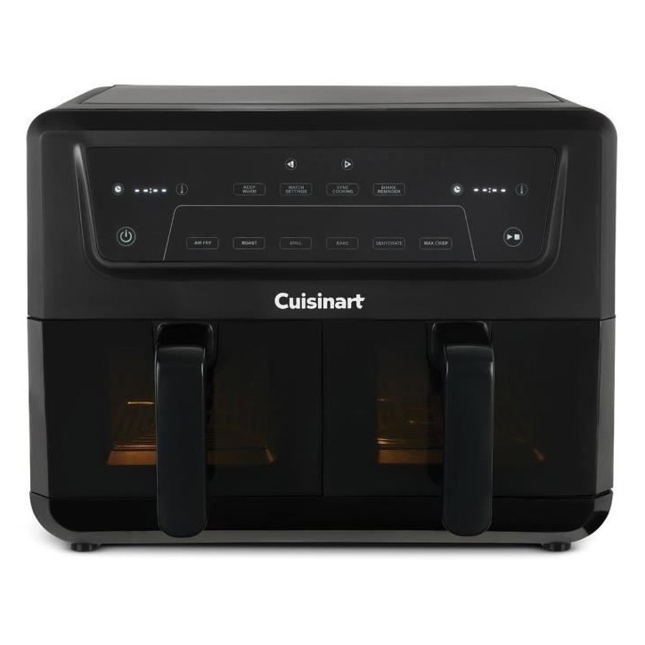 Friteuse sans huile CUISINART - Airfryer AFD10XBLE - Capacité 10,4L - Double cuves - Noir - 2400W Friteuse sans huile CUISINART - Airfryer AFD10XBLE - Capacité 10,4L - Double cuves - Noir - 2400W