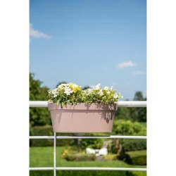 Jardiniere+crochet - GARDEN ID Star - Taupe 50 x 21 cm - Fixation faci