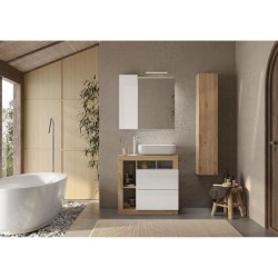 Ensemble meuble Salle de bain 78cm simple vasque + colonne - Coloris c