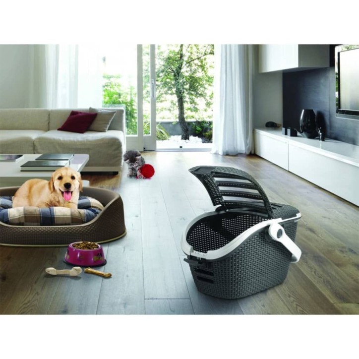 Curver Panier de transport animaux de compagnie 51x38x33 cm Anthracite Curver Panier de transport animaux de compagnie 51x38x33 cm Anthracite