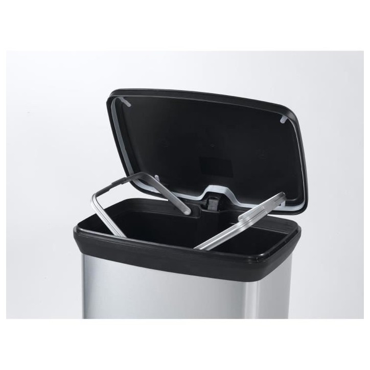 CURVER Poubelle a pédale - 50 litres - Aspect métal - Plastique recyclé