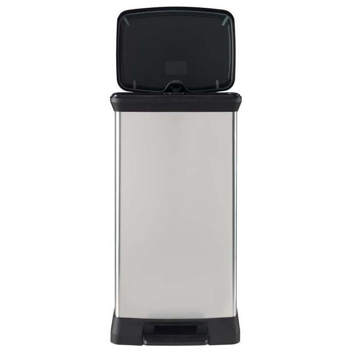 CURVER Poubelle a pédale - 50 litres - Aspect métal - Plastique recyclé