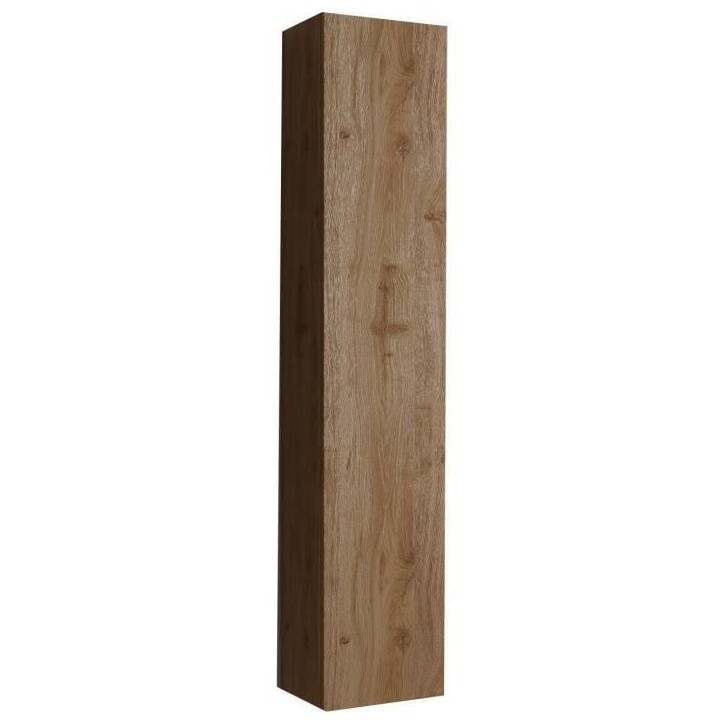 Ensemble meuble Salle de bain 78cm simple vasque + colonne - Coloris chene clair et laqué blanc - HAMBOURG Ensemble meuble Salle de bain 78cm simple vasque + colonne - Coloris chene clair et laqué blanc - HAMBOURG