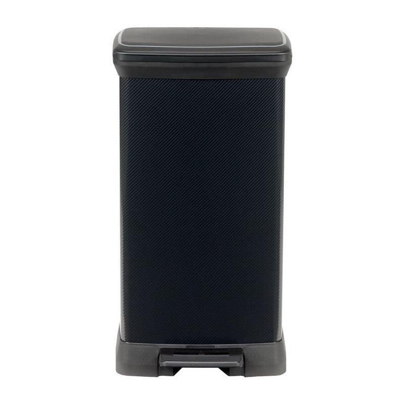 CURVER Decobin Poubelle a pédale rectangulaire - 50 L - Noir carbone CURVER Decobin Poubelle a pédale rectangulaire - 50 L - Noir carbone