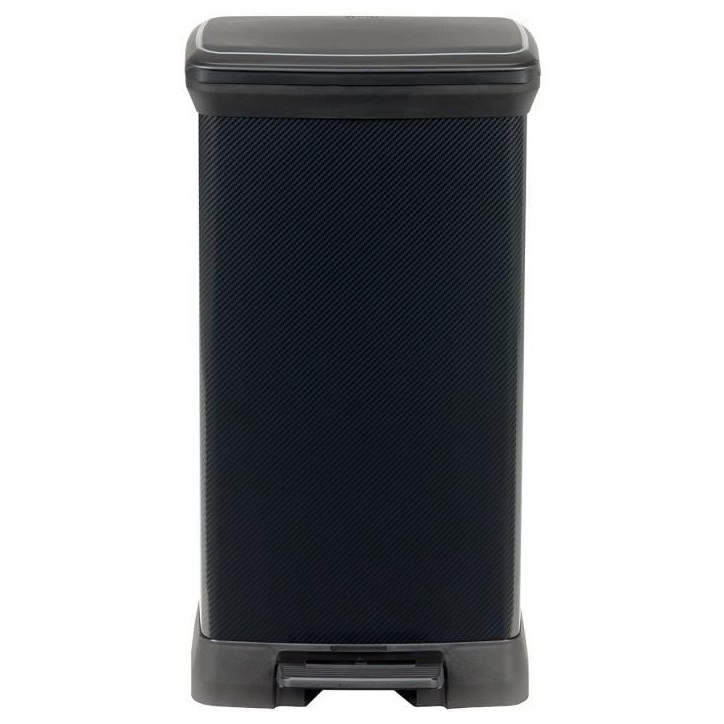 CURVER Decobin Poubelle a pédale rectangulaire - 50 L - Noir carbone CURVER Decobin Poubelle a pédale rectangulaire - 50 L - Noir carbone